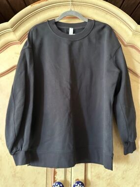 lululemon athletica Black Cotton Crewneck Sweatshirt